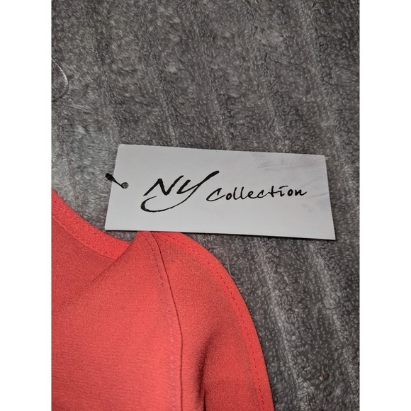 NY‎ Collection Sleeveless Blouse Coral Lace Trim Ruffle Detail Pretty XL NWT - Picture 5 of 8